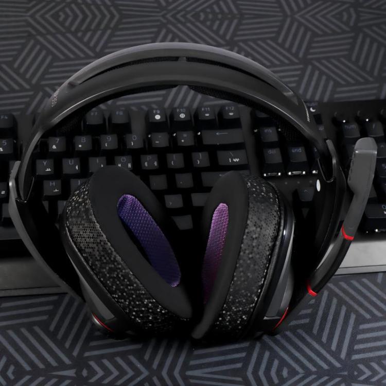 2pcs Insert Replacement Earpads For Sennheiser GSP370 / GSP300 / GSP350 / GSP305 / GSP301, Material:Weaving Mesh(Black Purple) - Earmuff & Pad by buy2fix | Online Shopping UK | buy2fix