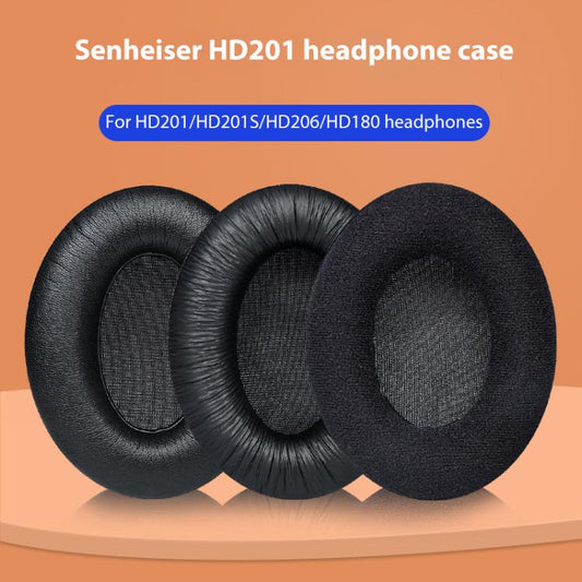 2pcs Snap-on Replacement Earpads For Sennheiser HD201 / HD201S / HD180 / HD418 / HD419 / HD421 / HD428 / HD429 / HD438 / HD439 / HD448 / HD450, Material:Protein Leather(Black) - Earmuff & Pad by buy2fix | Online Shopping UK | buy2fix