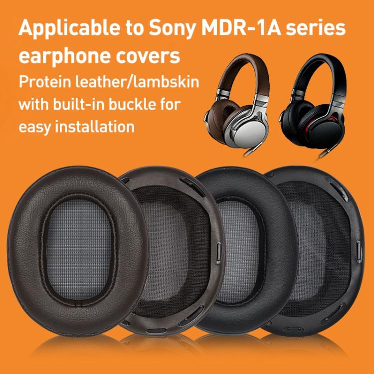 1 Pair Lambskin Earphone Replacement Earpads Pads For Sony MDR-1A / MDR-1ADAC(Brown) - Earmuff & Pad by buy2fix | Online Shopping UK | buy2fix