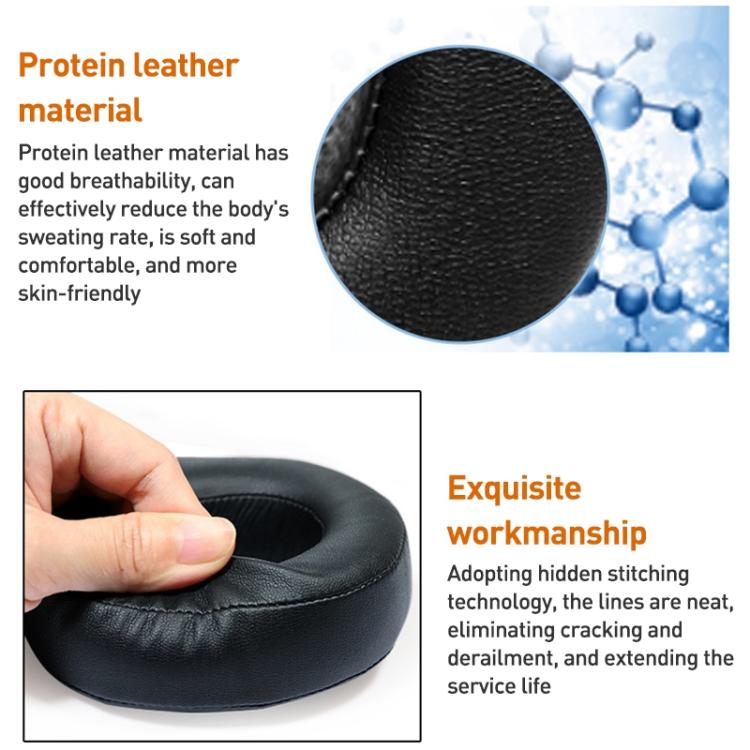 2pcs Protein Leather Earphone Replacement Earpads Pads For Sony MDR-HW700(Black) - Earmuff & Pad by buy2fix | Online Shopping UK | buy2fix