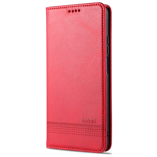 For Huawei Maimang 9 AZNS Magnetic Calf Texture Horizontal Flip Leather Case with Card Slots & Holder & Wallet(Red) - Huawei Cases by AZNS | Online Shopping UK | buy2fix