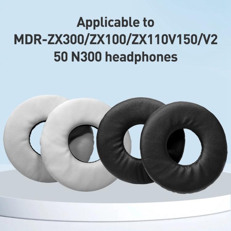 2pcs Lambskin Earphone Replacement Earpads Pads For Sony MDR-ZX300 / ZX100 / ZX110(Black) - Earmuff & Pad by buy2fix | Online Shopping UK | buy2fix