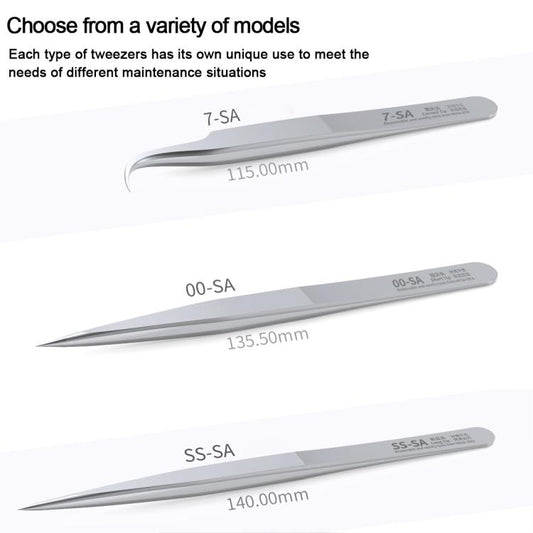 MEGA-IEDA High Hard Non-magnetic Stainless Steel Repair Tweezers, Model:Long Tip - Tweezers by buy2fix | Online Shopping UK | buy2fix