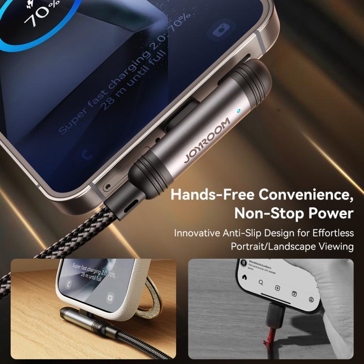 JOYROOM S-A56 EnjoyX Series 3A USB to Type-C 90 Degree Fast Charging Data Cable, Length:1.2m(Black) - USB-C & Type-C Cable by JOYROOM | Online Shopping UK | buy2fix