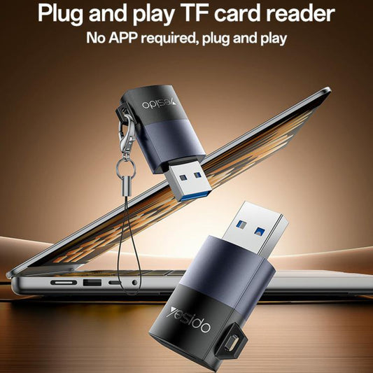Yesido GS36 USB 3.0 TF Card Reader(Black) - by Yesido | Online Shopping UK | buy2fix