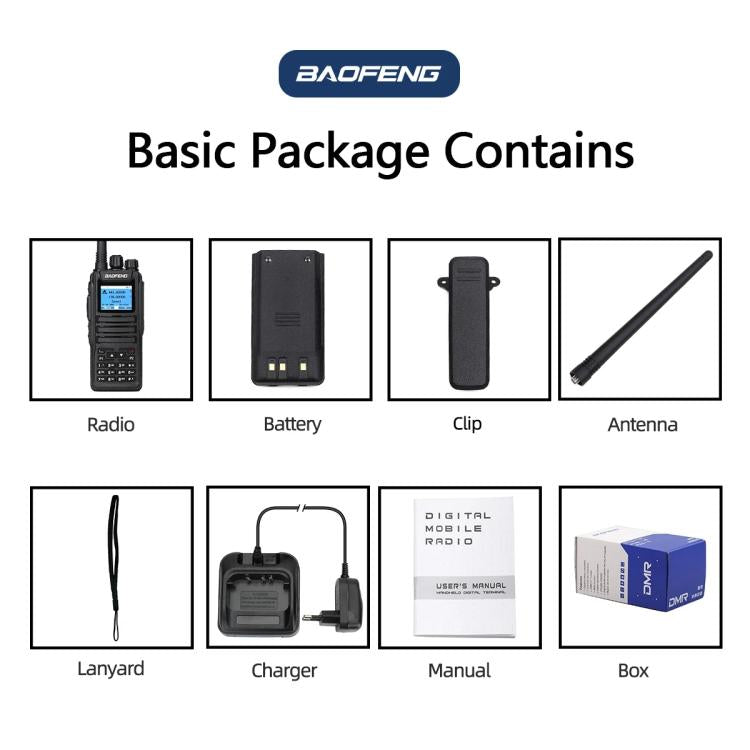 Baofeng DM-1701 1.77 inch Ccolor Screen DMR Direct Dual Capacity Standard Handheld Walkie Talkie, Plug:EU Plug - Handheld Walkie Talkie by BAOFENG | Online Shopping UK | buy2fix