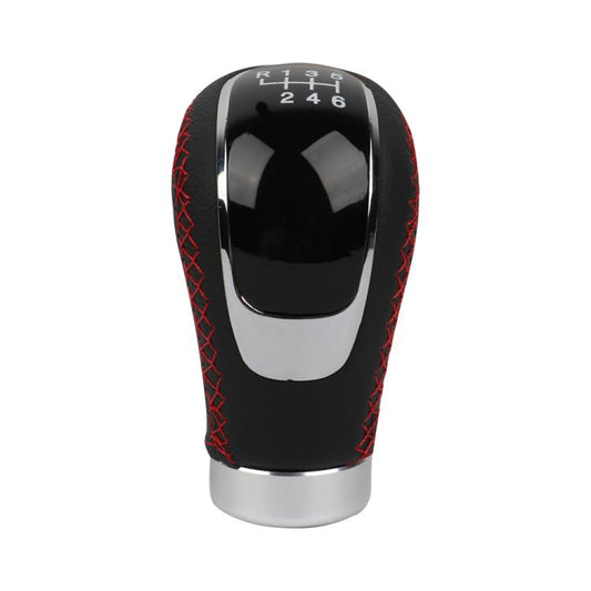 Car Manual Gear Lever Knob Leather Gear Shift Knob, with Hole(Black Red) - Shift Knob by buy2fix | Online Shopping UK | buy2fix