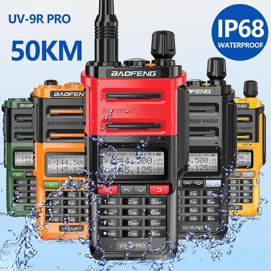 Baofeng UV-9R PRO Dot Matrix LCD Screen IP57 Waterproof Handheld Analog Walkie Talkie, Plug:EU Plug(Green) - Handheld Walkie Talkie by BAOFENG | Online Shopping UK | buy2fix