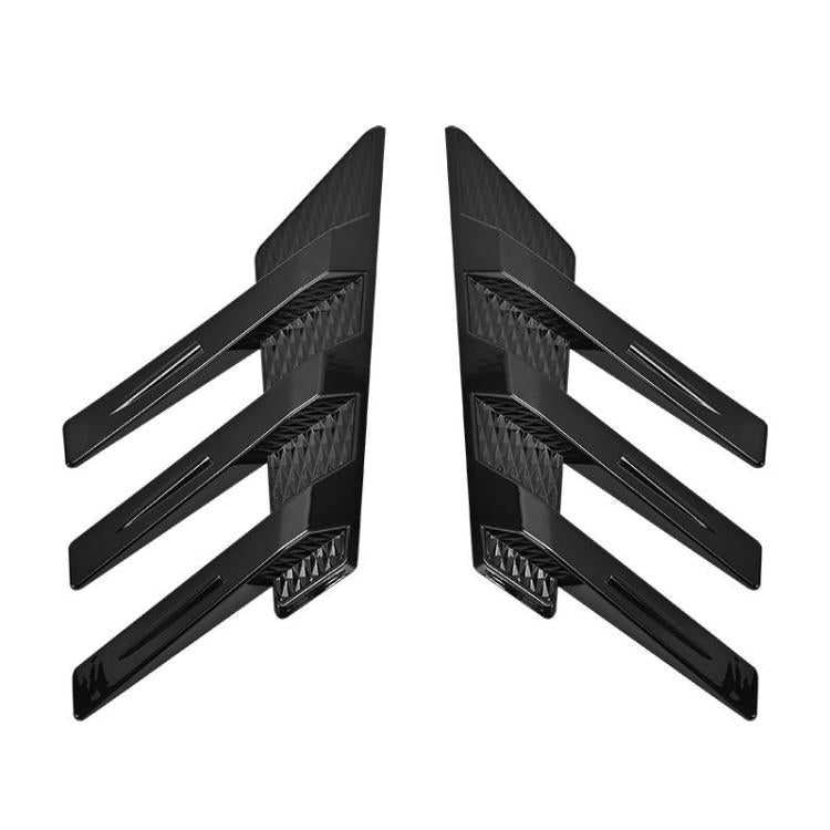 1 Pair Car Rear Windshield Air Cent Shark Fin Decorative Sticker, Bright Black - Decorative Sticker by buy2fix | Online Shopping UK | buy2fix