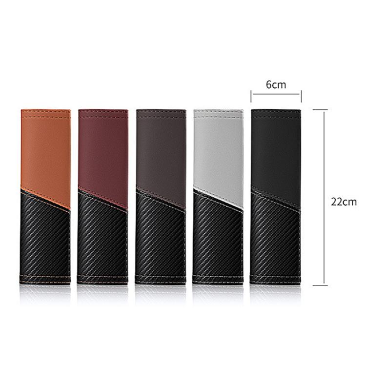 Car Leather Carbon Fiber Stitching Seat Belt Shoulder Guard(Red) - Seat Belts & Padding by buy2fix | Online Shopping UK | buy2fix