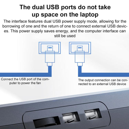 NUOXI C400 6-Speed Adjustable Dual-Core Large Fan Laptop Cooler(Silver) - Cooling Pads by NUOXI | Online Shopping UK | buy2fix