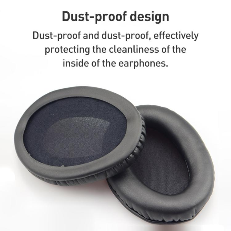 1 Pair Protein Leather Splicing LR Print Earphone Replacement Earpads Pads For HyperX Cloud 1 / I / 2 / II / 3(Black) - Earmuff & Pad by buy2fix | Online Shopping UK | buy2fix