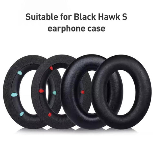 2pcs Protein Leather Splicing Earphone Replacement Earpads Pads For HyperX Revolver S(Black) - Earmuff & Pad by buy2fix | Online Shopping UK | buy2fix