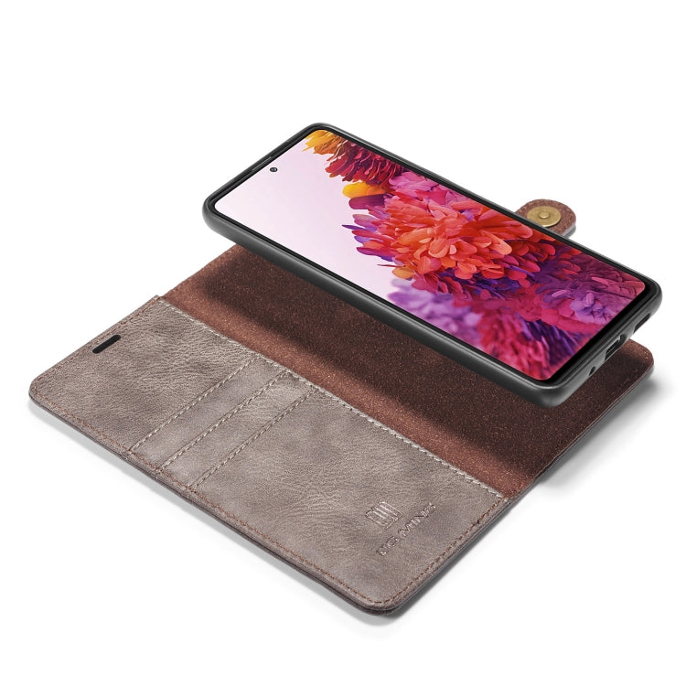 For Samsung Galaxy S20 FE DG.MING Crazy Horse Texture Flip Detachable Magnetic Leather Case with Holder & Card Slots & Wallet(Grey) by DG.MING