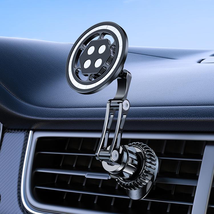 17mm Universal Ball MagSafe Magnetic Adapter Car Phone Holder Base, Type:C6 Round Silver - Universal Car Holders by buy2fix | Online Shopping UK | buy2fix