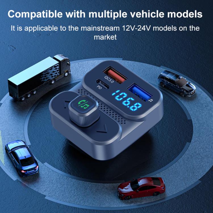 BC95 Car Bluetooth Hands-free Calling PD36W Fast Charging Car Voltage Monitoring(Black) - Bluetooth Car Kits by buy2fix | Online Shopping UK | buy2fix