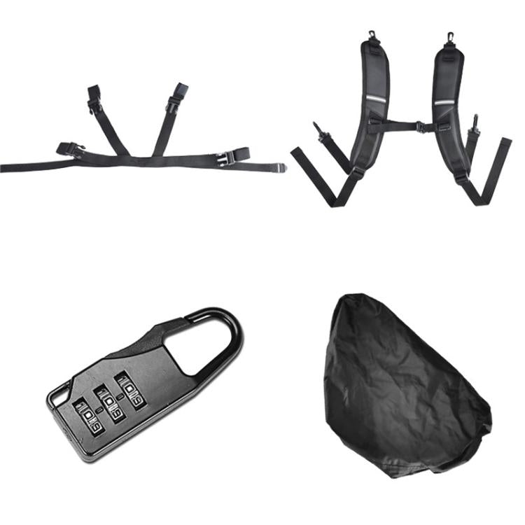 GHOST RACING GR-CWB06 PU Leather Motorcycle Tail Bag Rear Seat Travel Bag Backpack(Black) - Bags & Luggages by GHOST RACING | Online Shopping UK | buy2fix