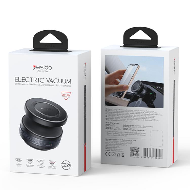 Yesido C224 Electric Vacuum Suction Cup MagSafe Car Mount with 360 Degree Rotating Base(Black) - Universal Car Holders by Yesido | Online Shopping UK | buy2fix