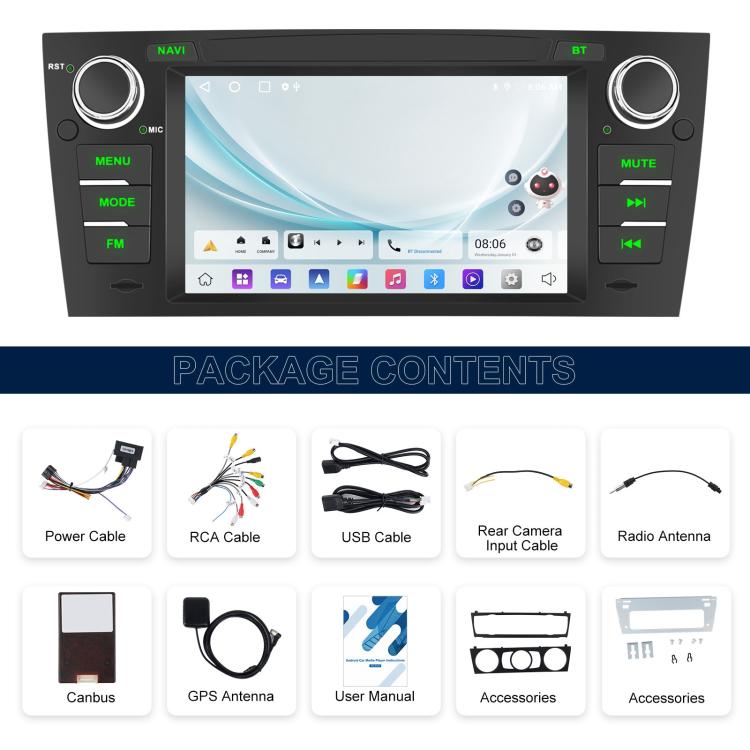 For BMW 3 Series E90 Android 15 7 inch Car CarPlay Car Navigation Reversing Image Integrated Machine, Specification:Standard+AHD+Microphone - Car MP3 & MP4 & MP5 by buy2fix | Online Shopping UK | buy2fix