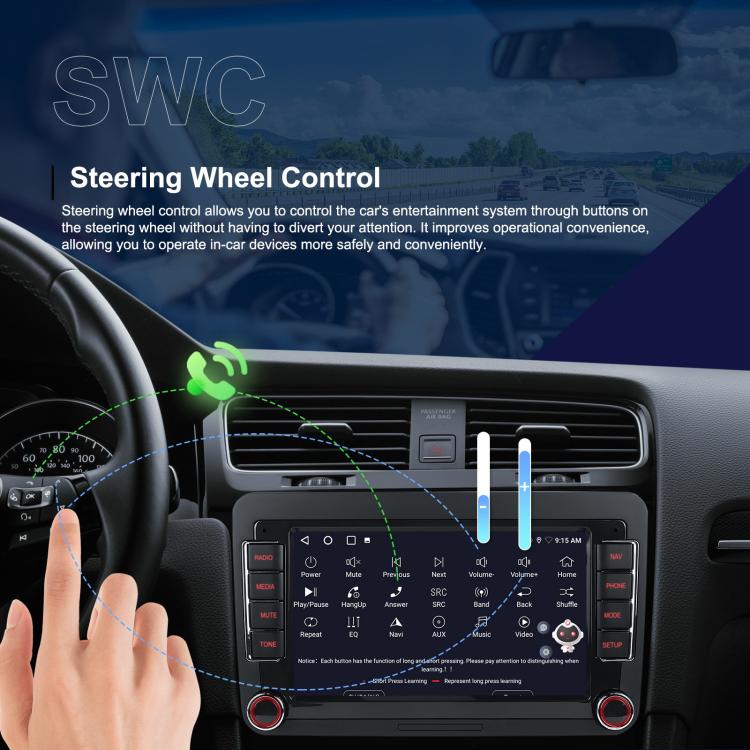 For Volkswagen Android 15 7 inch Horizontal Screen Car Player Car Central Control Navigation, Specification:Standard+AHD+Microphone - Car MP3 & MP4 & MP5 by buy2fix | Online Shopping UK | buy2fix