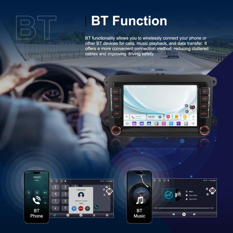 For Volkswagen Android 15 7 inch Horizontal Screen Car Player Car Central Control Navigation, Specification:Standard+AHD+Microphone - Car MP3 & MP4 & MP5 by buy2fix | Online Shopping UK | buy2fix