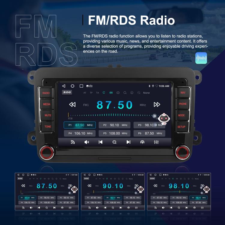For Volkswagen Android 15 7 inch Horizontal Screen Car Player Car Central Control Navigation, Specification:Standard+AHD+Microphone - Car MP3 & MP4 & MP5 by buy2fix | Online Shopping UK | buy2fix