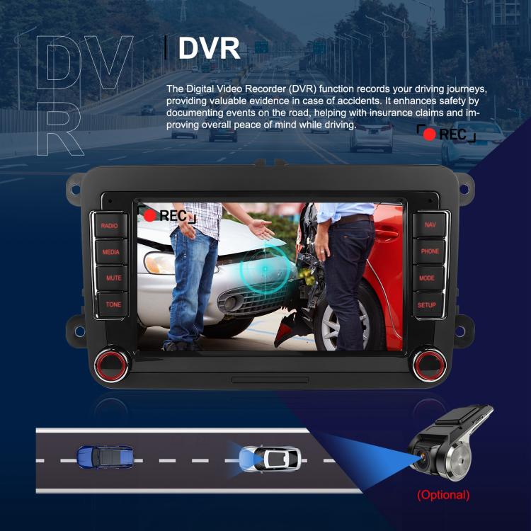 For Volkswagen Android 15 7 inch Horizontal Screen Car Player Car Central Control Navigation with Dual USB Ports, Specification:Standard+AHD+Microphone - Car MP3 & MP4 & MP5 by buy2fix | Online Shopping UK | buy2fix