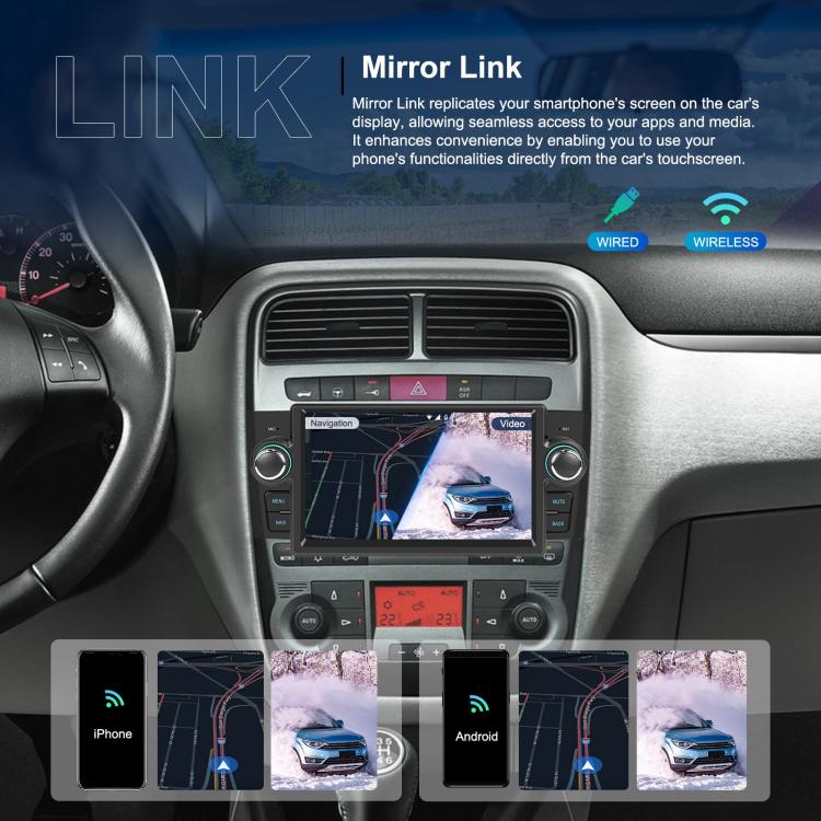 For Fiat Punto 2005-2009 Android 15 7 inch 2G+64G Car Central Control Audio Video Navigation, Specification:Standard+AHD+Microphone - Car MP3 & MP4 & MP5 by buy2fix | Online Shopping UK | buy2fix