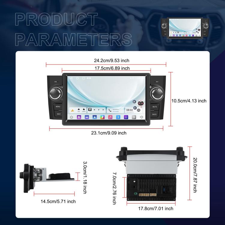 For Fiat Punto 2005-2009 Android 15 7 inch 4G+64G Car Central Control Audio Video Navigation, Specification:Standard+AHD+Microphone - Car MP3 & MP4 & MP5 by buy2fix | Online Shopping UK | buy2fix