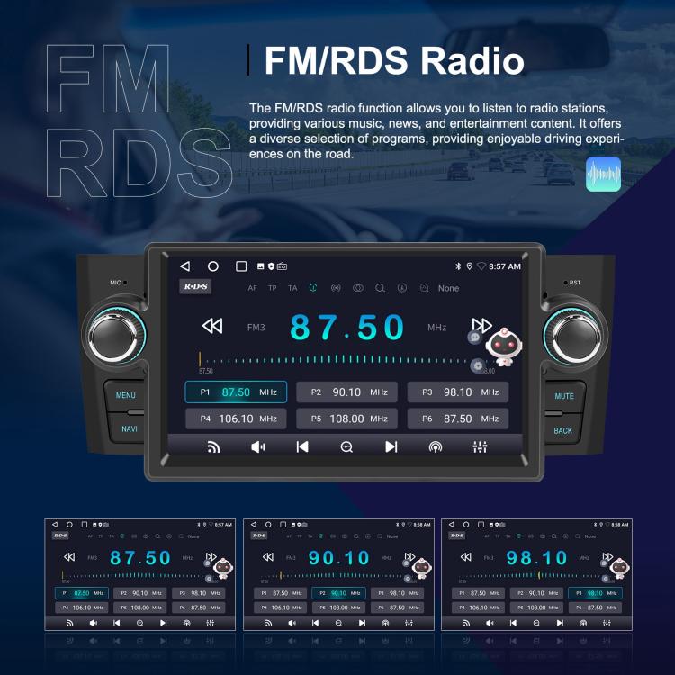 For Fiat Punto 2005-2009 Android 15 7 inch 4G+64G Car Central Control Audio Video Navigation, Specification:Standard+AHD+Microphone - Car MP3 & MP4 & MP5 by buy2fix | Online Shopping UK | buy2fix