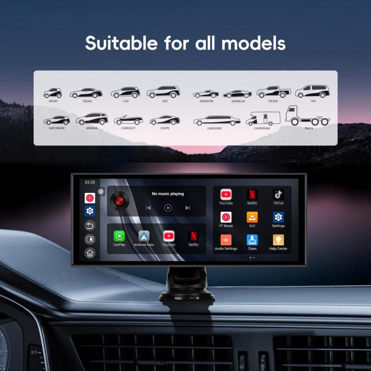 9 inch Android 15 2G+32G Car Reversing Display Monitor Screen Without Rear View Camera WiFi Version(Black) - Car Monitor by buy2fix | Online Shopping UK | buy2fix