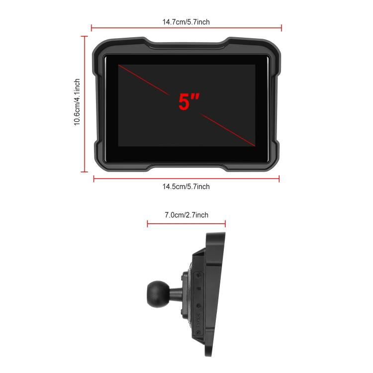 Motorcycle Wireless CarPlay and Android Auto 5 inch HD Screen Waterproof Navigator(Black) - Electrical Instruments by buy2fix | Online Shopping UK | buy2fix
