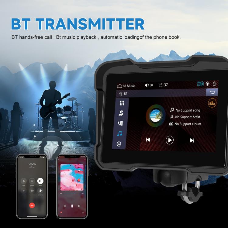 Motorcycle Wireless CarPlay and Android Auto 5 inch HD Screen Waterproof Navigator(Black) - Electrical Instruments by buy2fix | Online Shopping UK | buy2fix