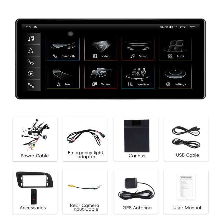 For Audi Q5 2009-2019 Android 15 10.33 inch 2G+64G Car Central Control Audio Video Navigation, Specification:Standard+AHD+Microphone - Car MP3 & MP4 & MP5 by buy2fix | Online Shopping UK | buy2fix