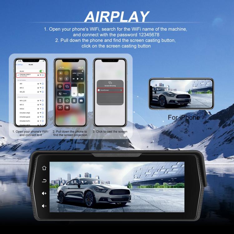 Portable Motorcycle Wireless CarPlay and Android Auto 6.86 inch HD Screen Waterproof Navigator(Black) - Electrical Instruments by buy2fix | Online Shopping UK | buy2fix