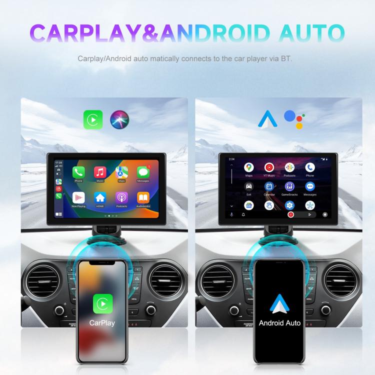 9 inch Car Wireless CarPlay and Android Auto Car HD Navigation Display, Specification:Standard - Car MP3 & MP4 & MP5 by buy2fix | Online Shopping UK | buy2fix
