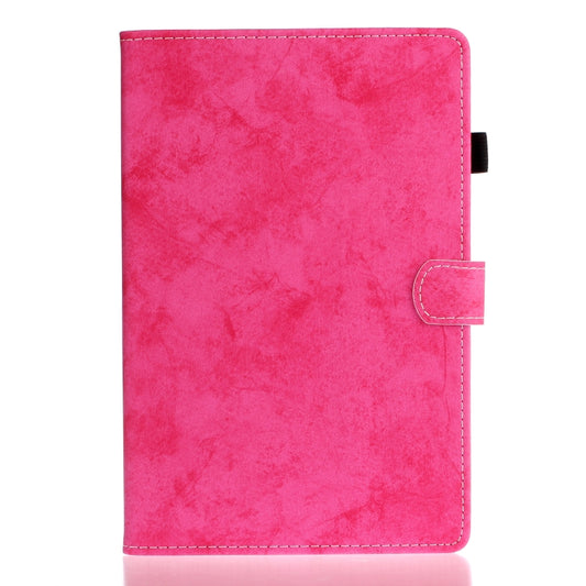 For Samsung Galaxy Tab S8 / Galaxy Tab S7 11.0 T870 Marble Style Cloth Texture Leather Case with Bracket & Card Slot & Pen Slot & Anti Skid Strip(Rose Red) by buy2fix