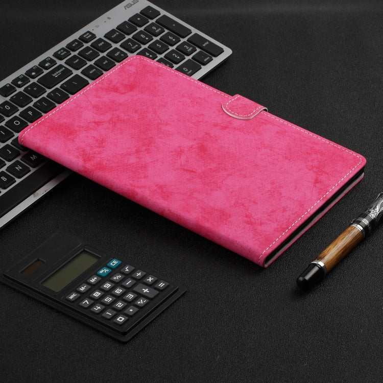 For Samsung Galaxy Tab S8 / Galaxy Tab S7 11.0 T870 Marble Style Cloth Texture Leather Case with Bracket & Card Slot & Pen Slot & Anti Skid Strip(Rose Red) by buy2fix