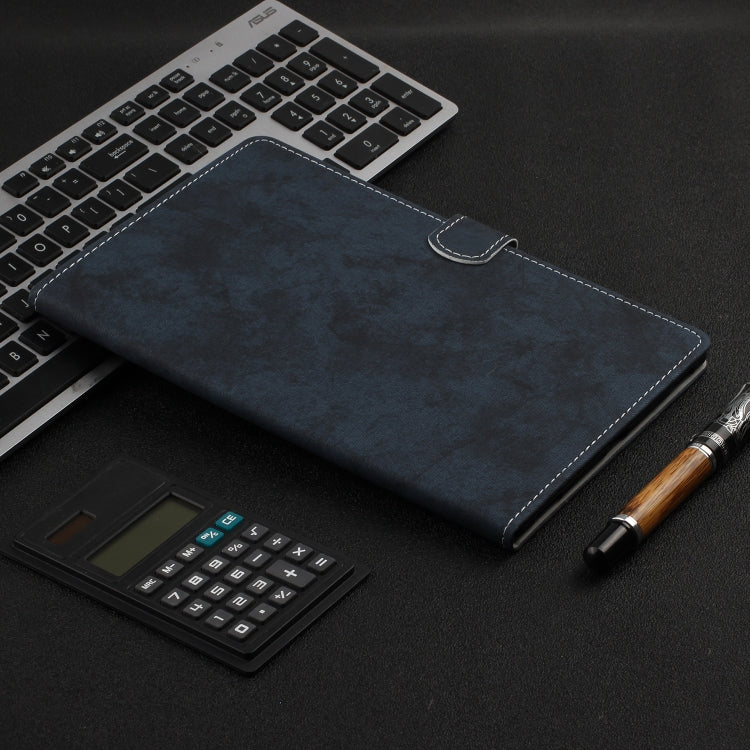 For Samsung Galaxy Tab S8 / Galaxy Tab S7 11.0 T870 Marble Style Cloth Texture Leather Case with Bracket & Card Slot & Pen Slot & Anti Skid Strip(Dark Blue) by buy2fix