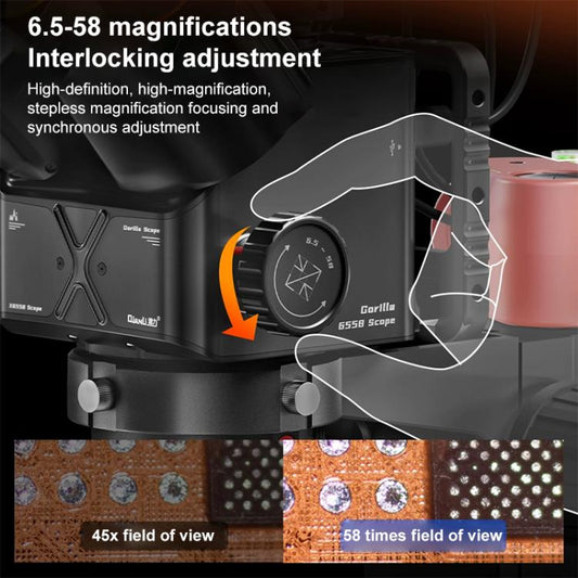 QianLi 6558 6.5X-58X Gorilla Trinocular Microscope, Plug:US Plug - Microscope Magnifier Series by QIANLI | Online Shopping UK | buy2fix