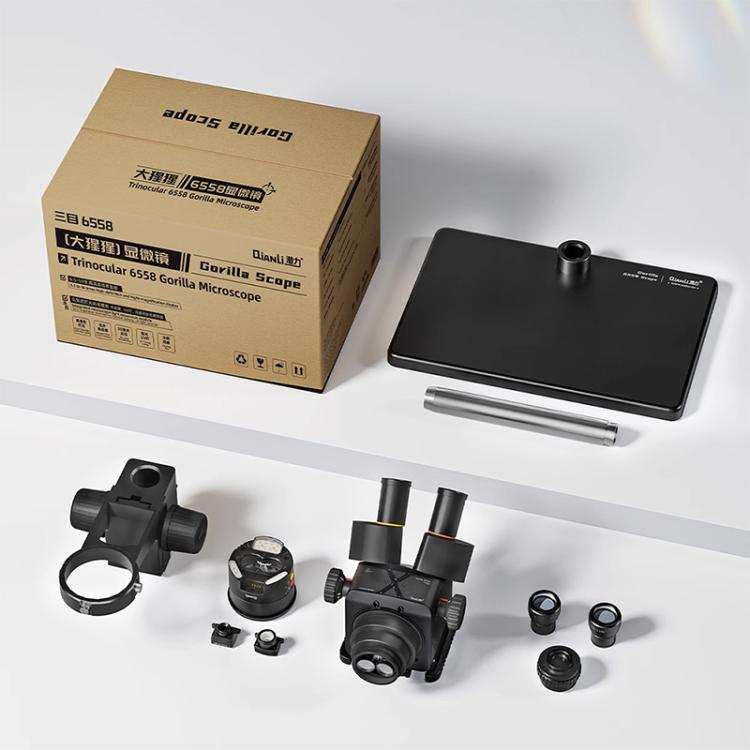 QianLi 6558 6.5X-58X Gorilla Trinocular Microscope, Plug:EU Plug - Microscope Magnifier Series by QIANLI | Online Shopping UK | buy2fix