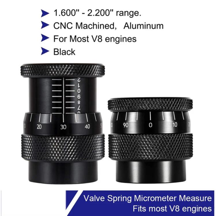 1.600-2.200 inch Valve Spring Height Micrometer Gauge for V8 Engines(Black) - Inspection Tools by buy2fix | Online Shopping UK | buy2fix