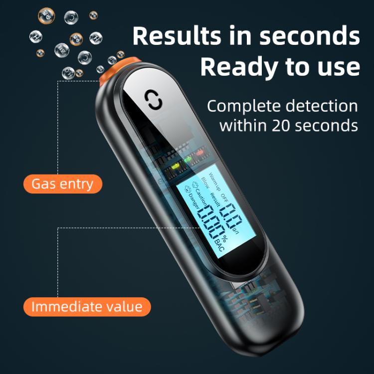 AM02 Smart Digital Display High Sensitivity Alcohol Tester(Black Orange) - Breath Alcohol Tester by buy2fix | Online Shopping UK | buy2fix