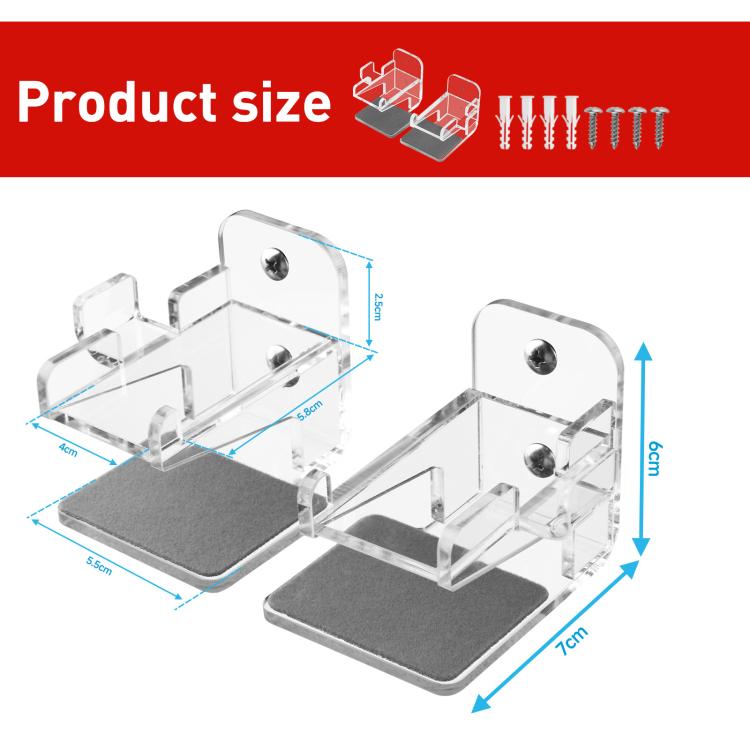 For Nintendo Switch 1 / 2 Acrylic Wall Split Symmetrical Storage Bracket(Transparent) - Holder by buy2fix | Online Shopping UK | buy2fix