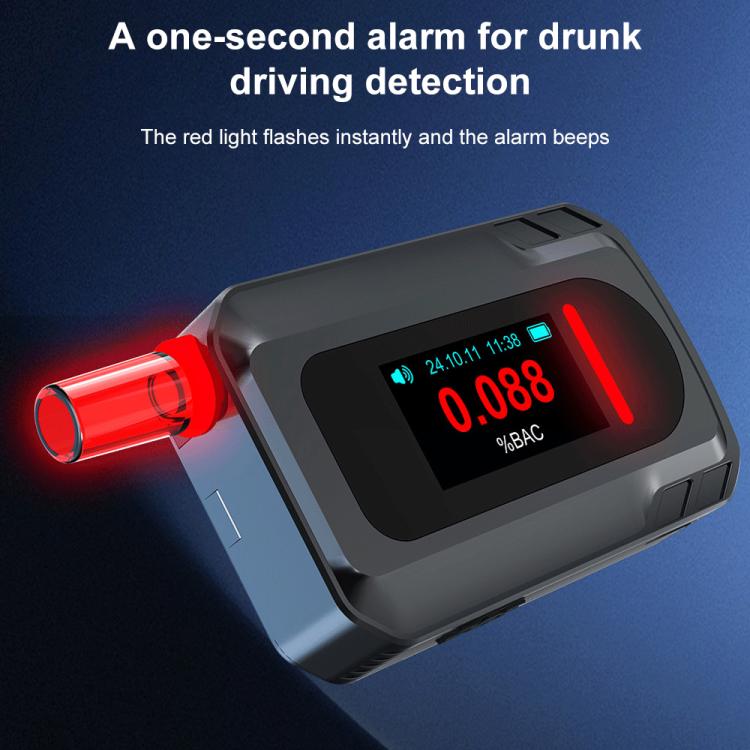 D2000 HD IPS Screen Portable Blow-Type High-Precision Alcohol Content Tester(Black) - Breath Alcohol Tester by buy2fix | Online Shopping UK | buy2fix