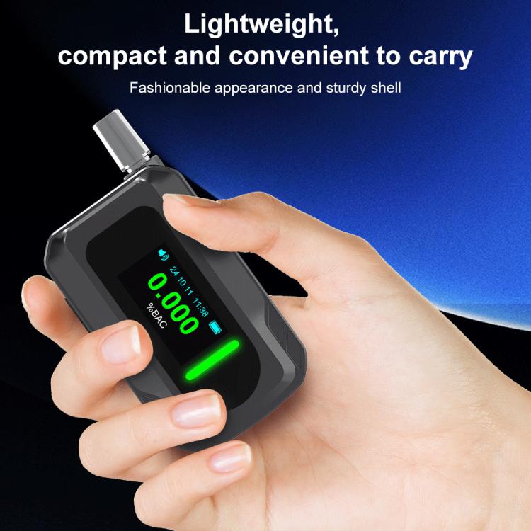 D2000 HD IPS Screen Portable Blow-Type High-Precision Alcohol Content Tester(Black) - Breath Alcohol Tester by buy2fix | Online Shopping UK | buy2fix