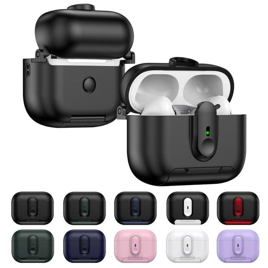 For AirPods Pro One-piece Holder Wireless Earphones Case with Lanyard(Black White) - For AirPods Pro by buy2fix | Online Shopping UK | buy2fix
