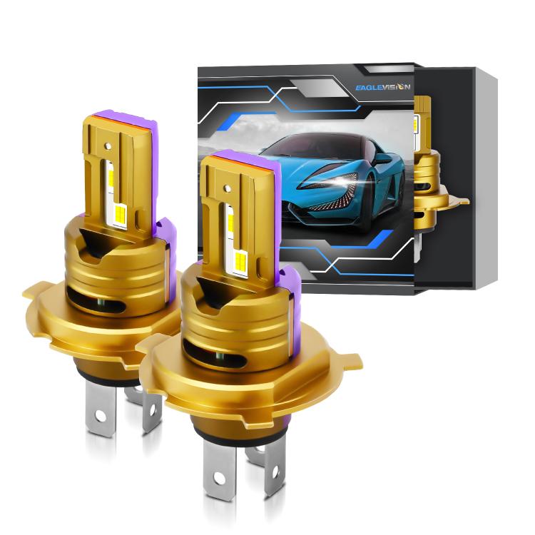 H4 1 Pair 35W 3500LM 6500K Car LED Headlight Bulb(Yellow Purple) - LED Headlamps by buy2fix | Online Shopping UK | buy2fix