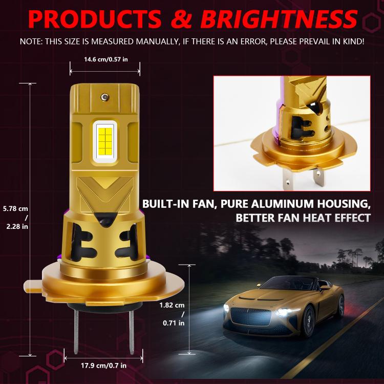 H7 1 Pair 35W 3500LM 6500K Car LED Headlight Bulb(Yellow Purple) - LED Headlamps by buy2fix | Online Shopping UK | buy2fix