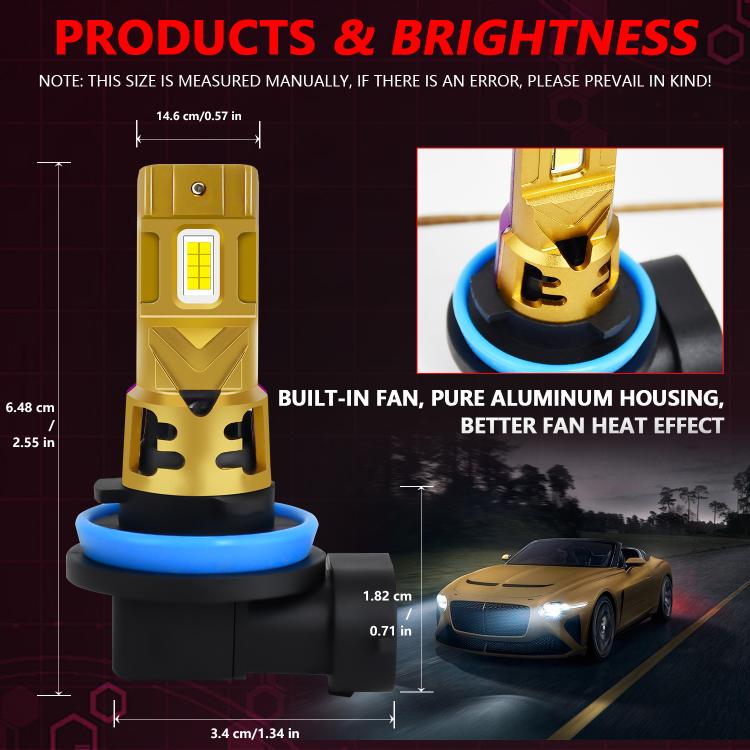 H11 1 Pair 35W 3500LM 6500K Car LED Headlight Bulb(Yellow Purple) - LED Headlamps by buy2fix | Online Shopping UK | buy2fix
